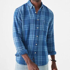 NWT Faherty Men's - The Tony Doublecloth Shirt - Indigo Mist / M